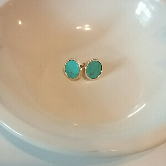 💕4 for $25💕Turquoise Marble Earrings - Picture 3 of 4